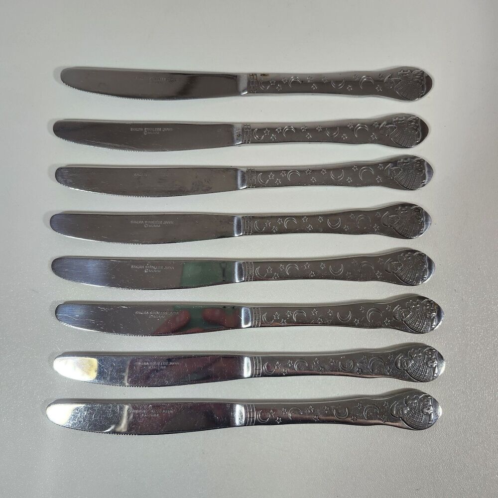 Sakura Debbie Mumm Santa Claus Dinner Knives Set 8 Flatware Silverware Christmas